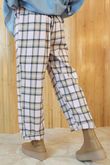 Rhona Plaid Brushed Cotton Kick Pant Pink